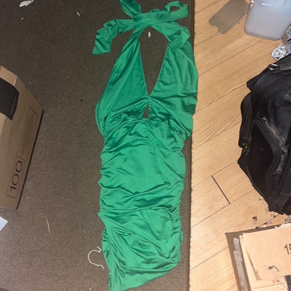 Tie up, deep v dress